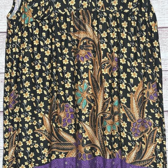 Warm Women's Boho Hippe Ruffle Sleeveless Cotton Breezy Floral Dress Size Small - Picture 9 of 16